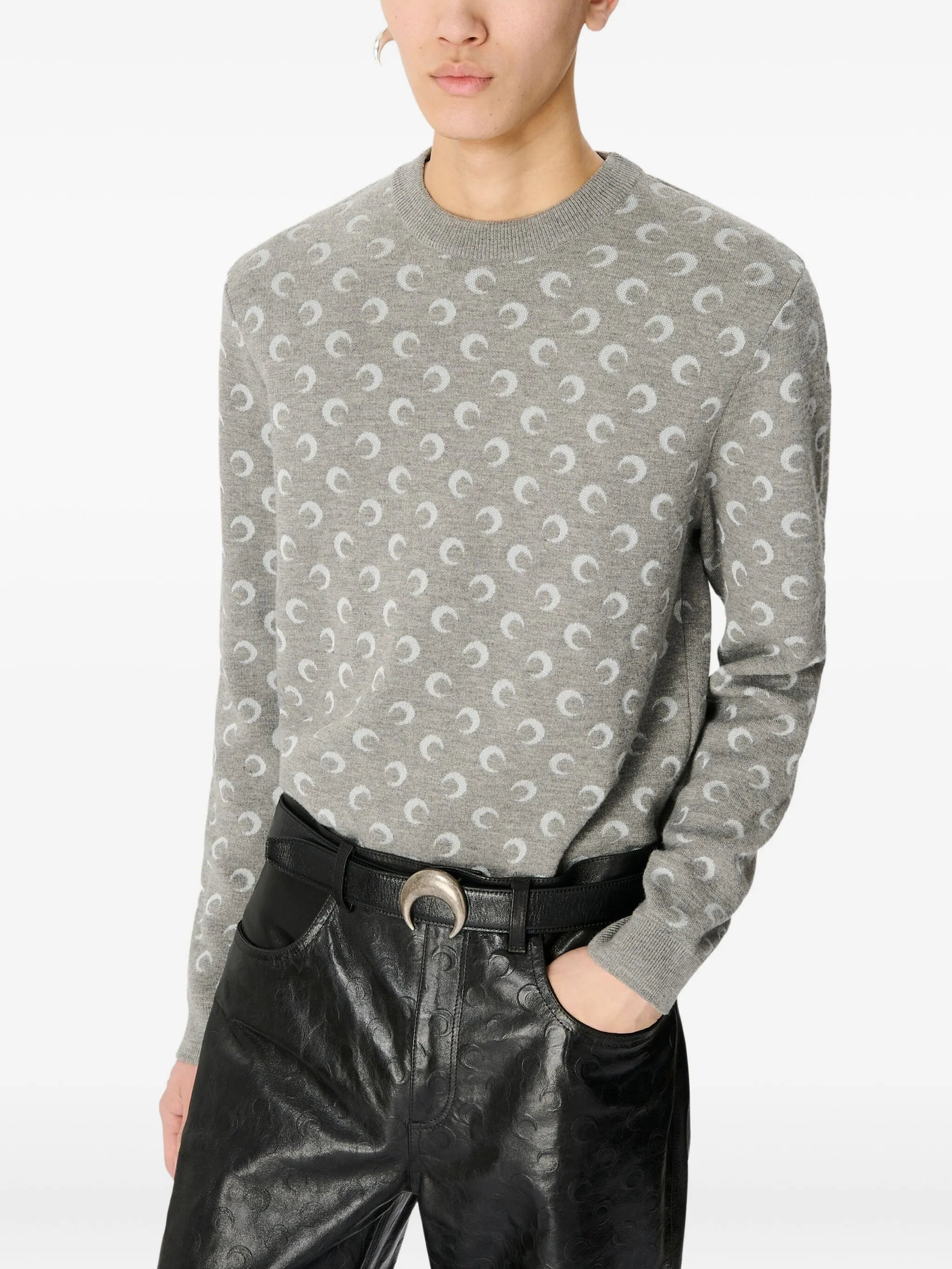 Marine Serre Moon-jacquard Sweater - 4