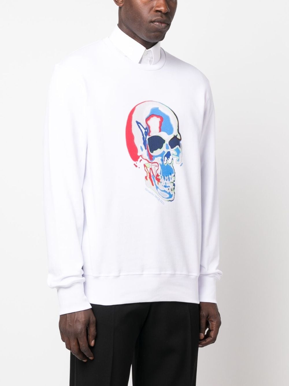 skull-print cotton sweatshirt - 3