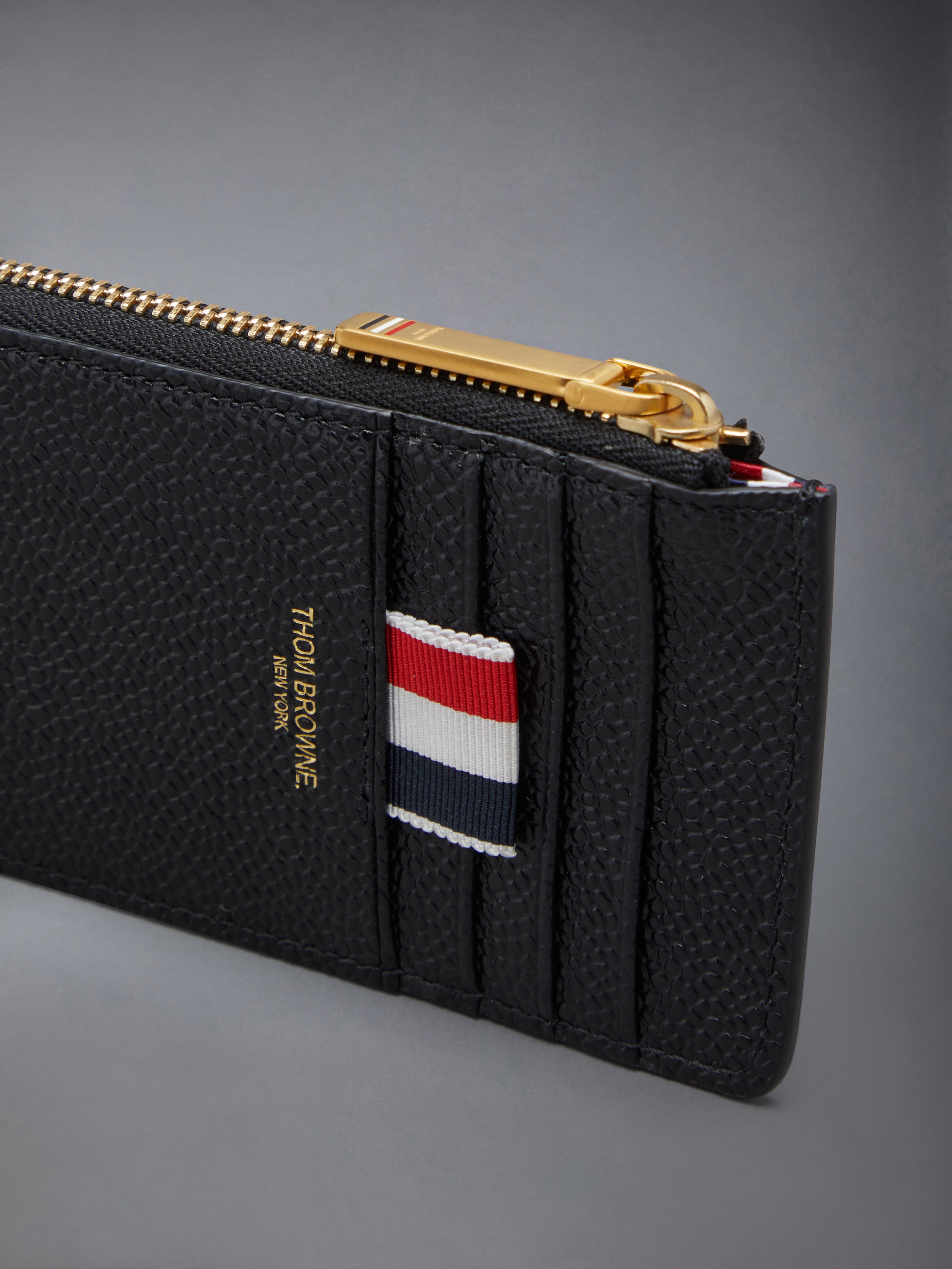 Pebble Grain Leather Half Zip Wallet - 4