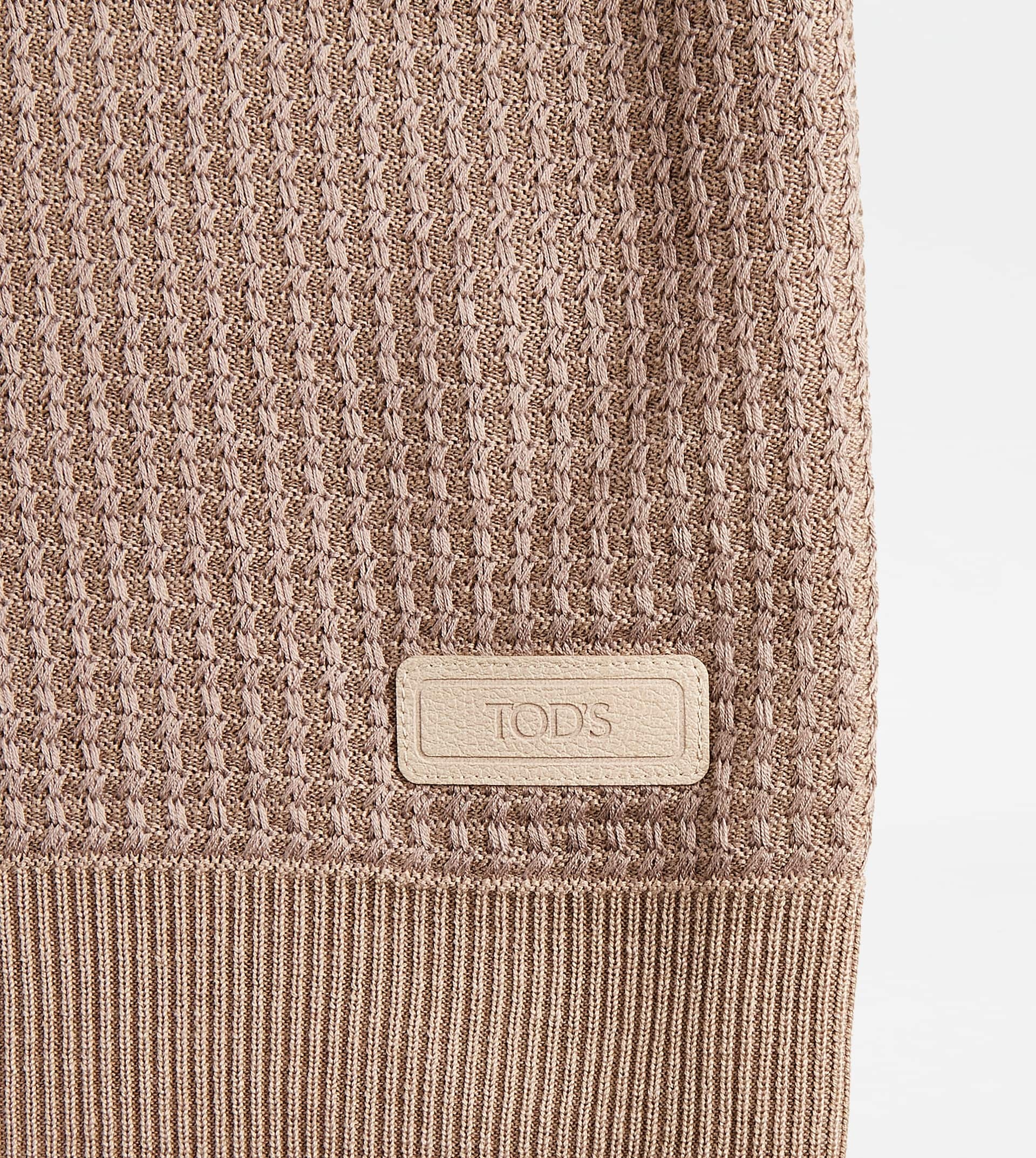 POLO SHIRT IN SILK BLEND KNIT - BEIGE, PINK - 4