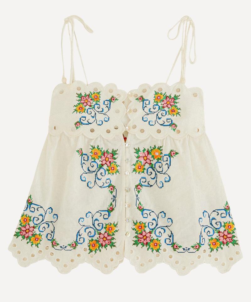 Off-White Grandmas Treasure Lacy Sleeveless Blouse 1
