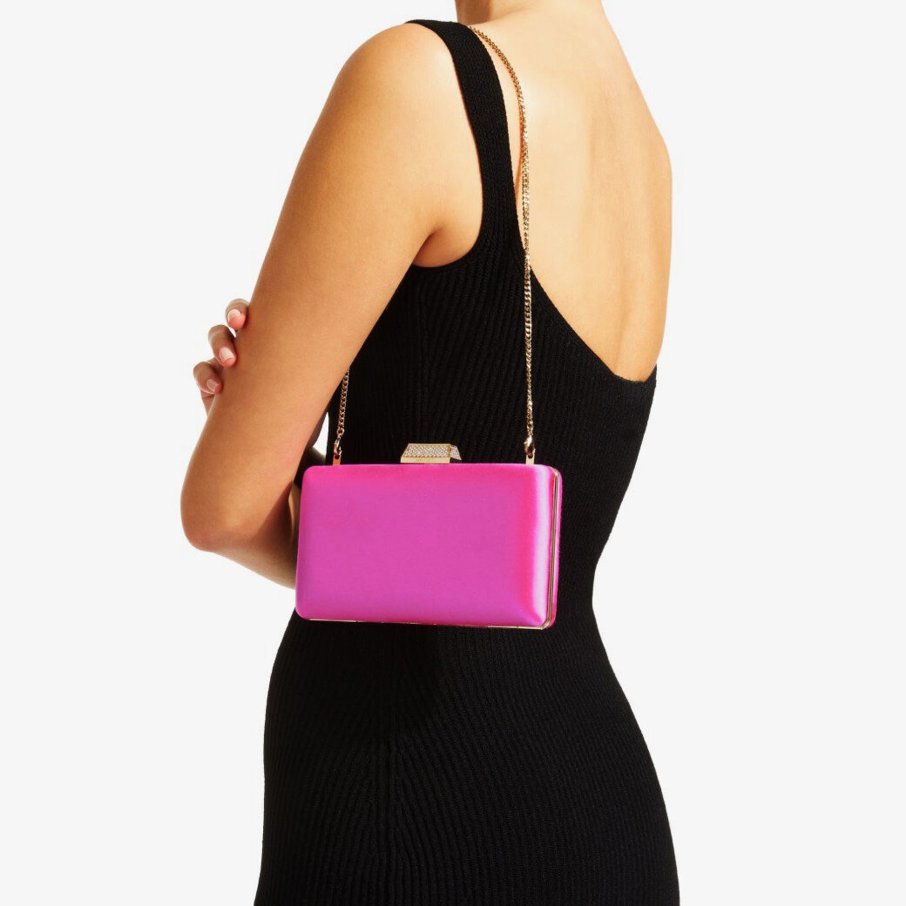 Clemmie
Fuchsia Satin Clutch Bag - 3