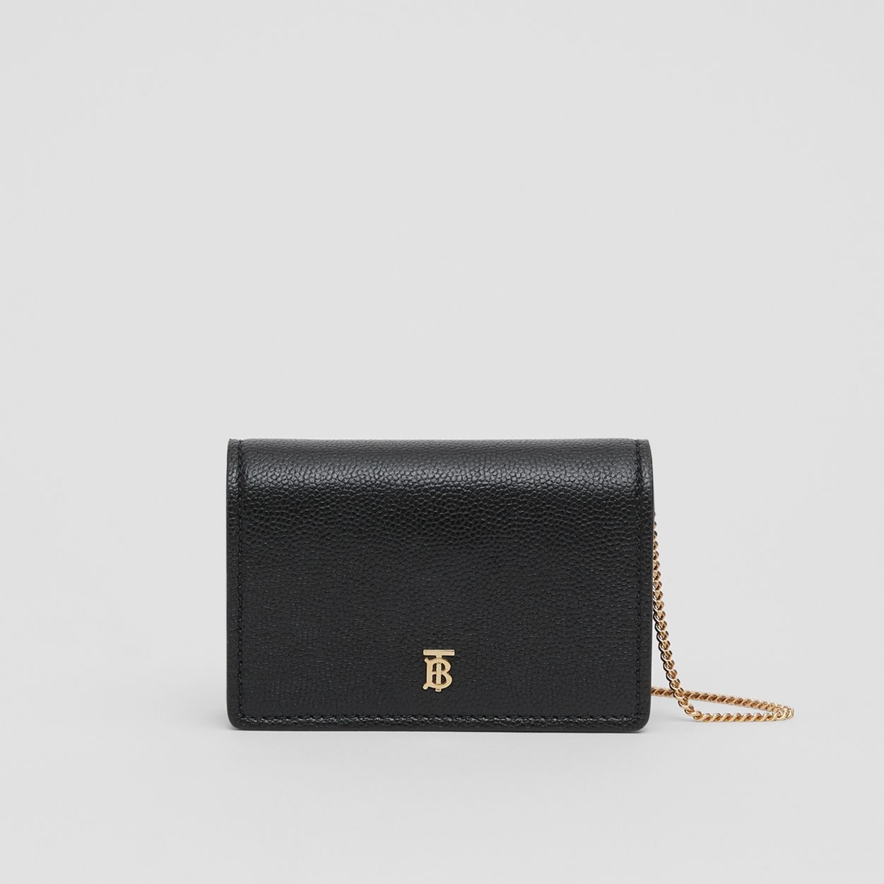 Grainy Leather Card Case with Detachable Strap - 1