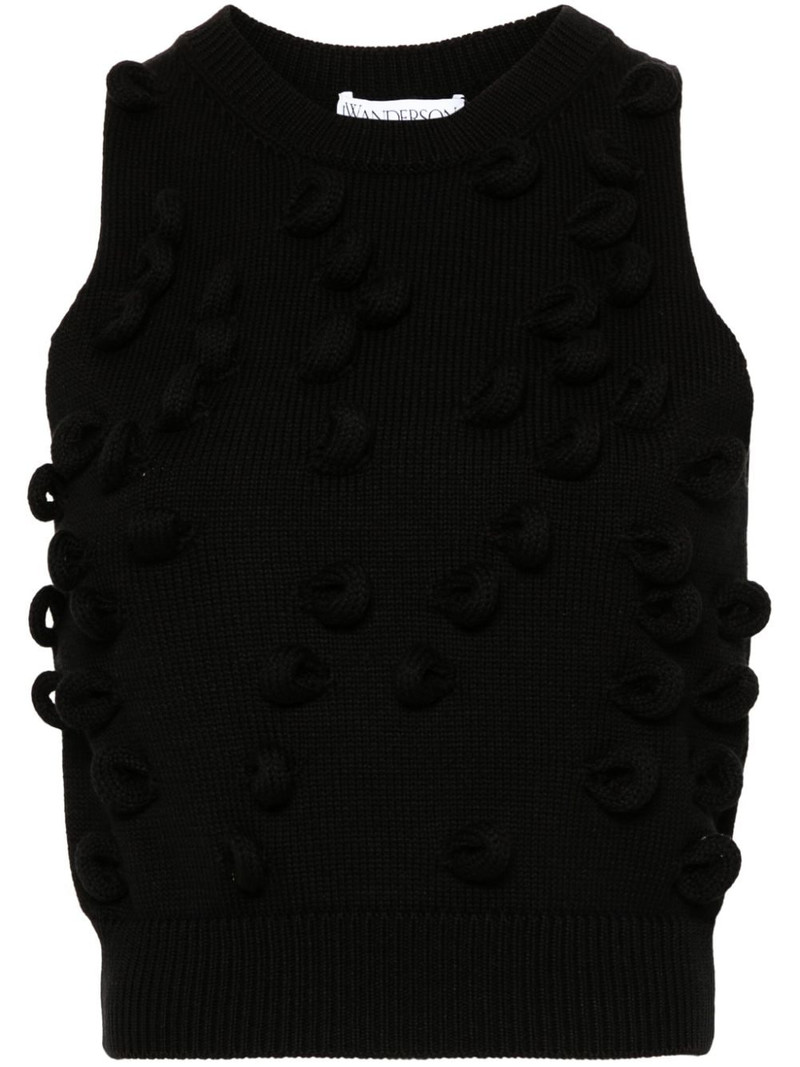 loop-detailing knitted tank top 1