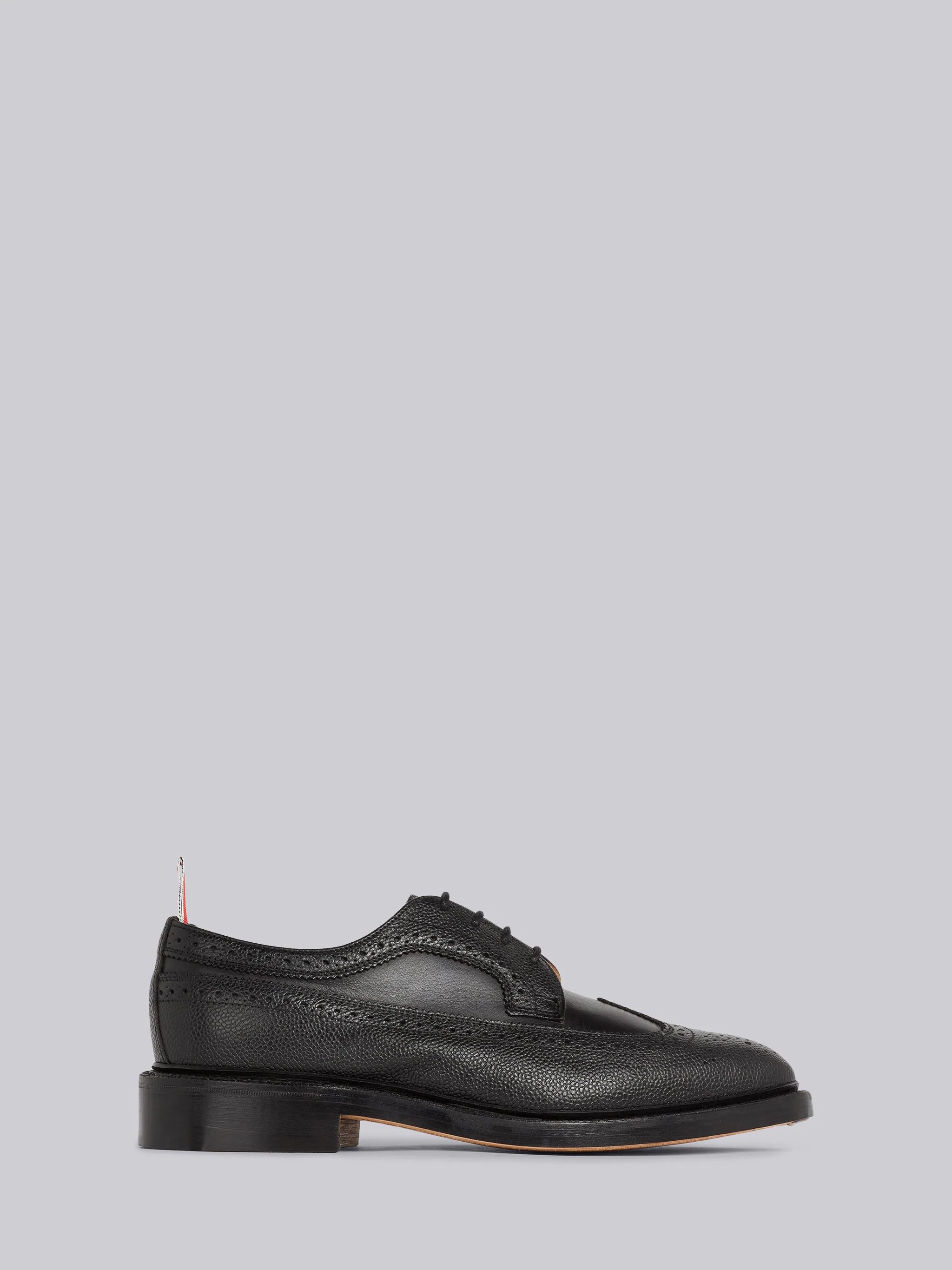 Black Pebbled Calfskin Mix Longwing Brogue - 1