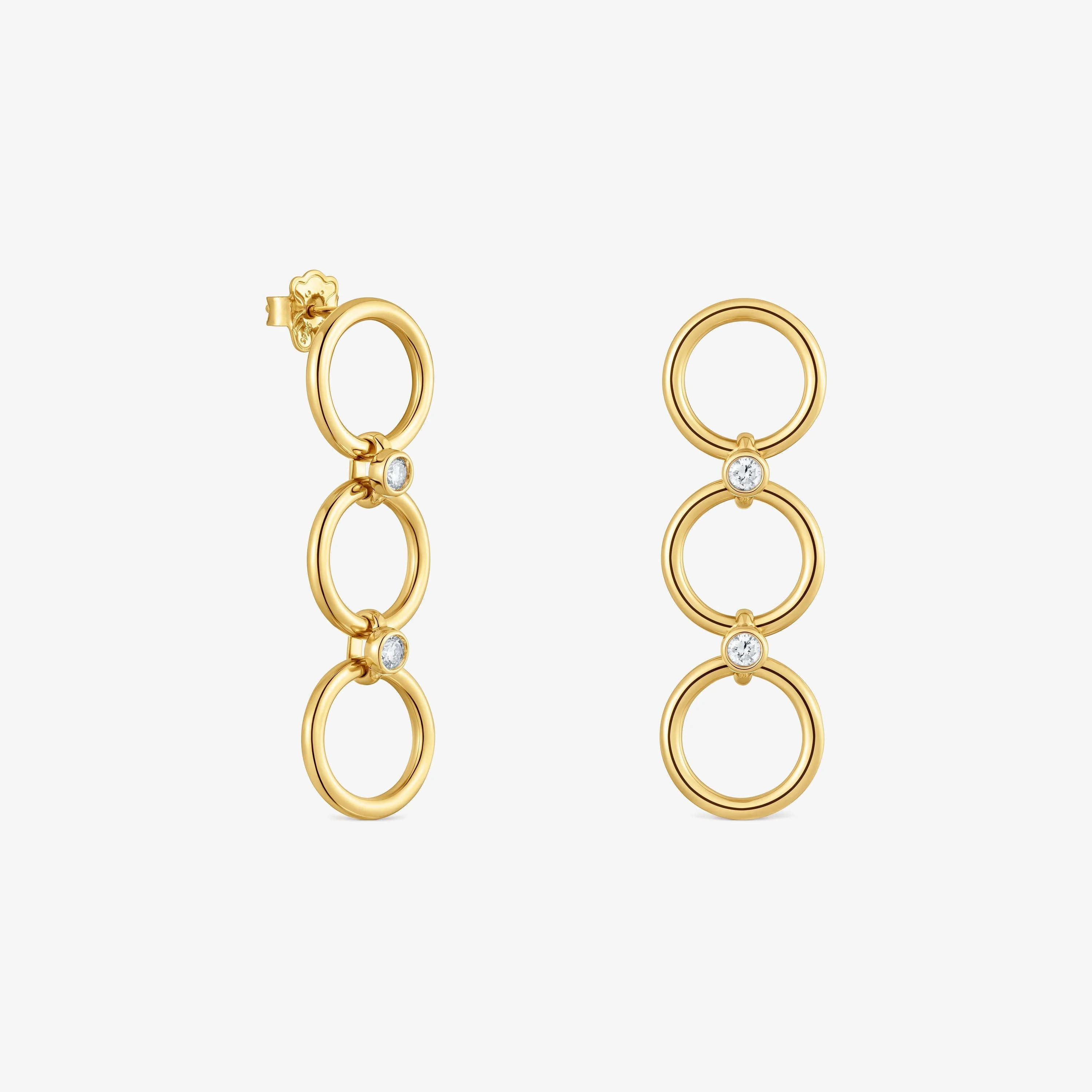 Long earrings with 18kt gold vermeil and laboratory-grown diamonds TOUS Straight LGD - 1