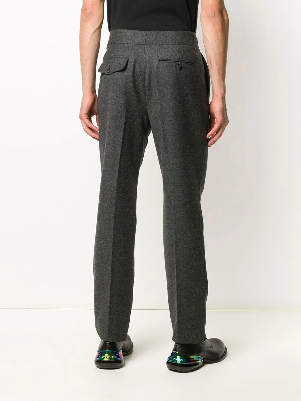 straight-leg wool trousers - 4