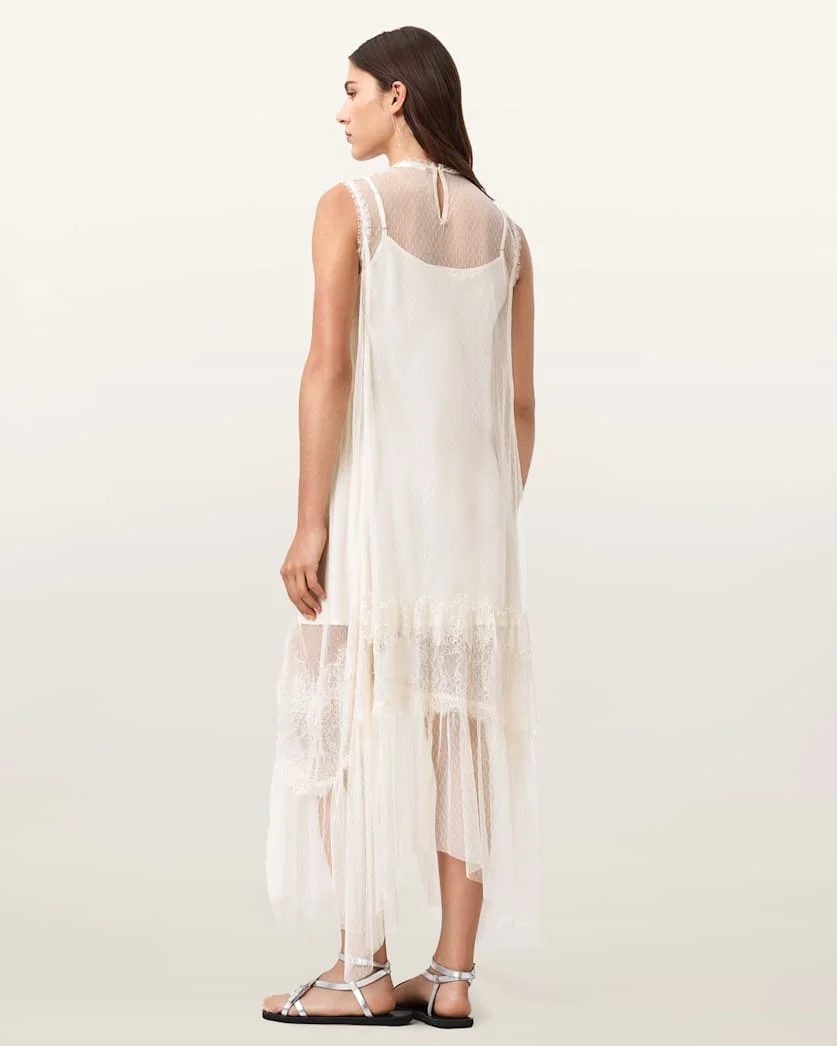 CLARA LACE TRIM MIDI DRESS - 1
