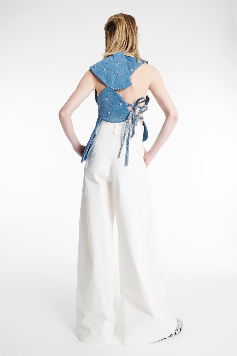 A.W.A.K.E. MODE WIDE LEG PANT WHITE outlook