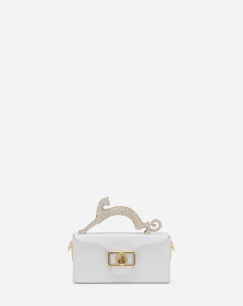 PENCIL CAT BAG IN LEATHER AND RHINESTONES 1