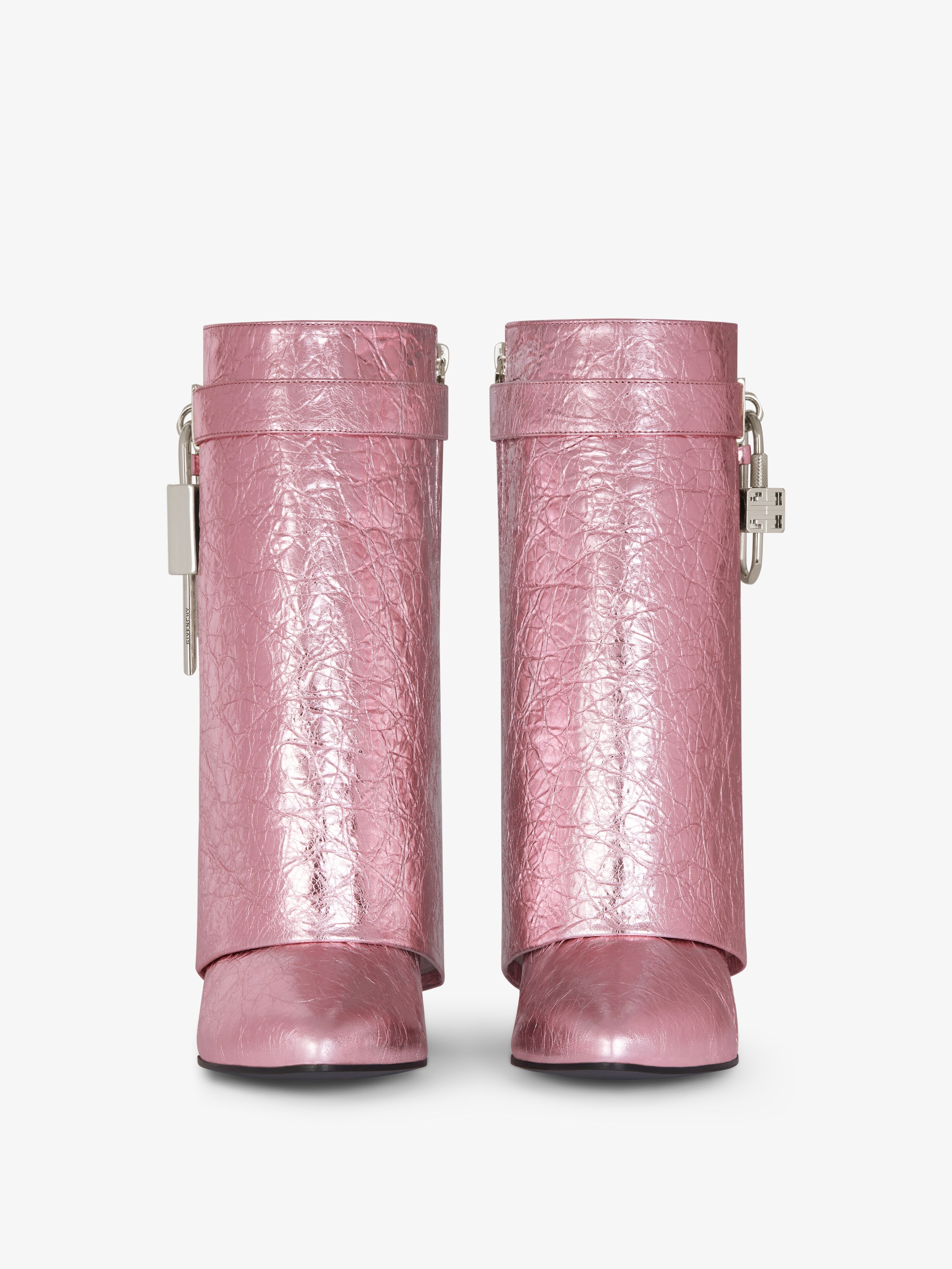 SHARK LOCK ANKLE BOOTS IN LAMINATED LEATHER - 3