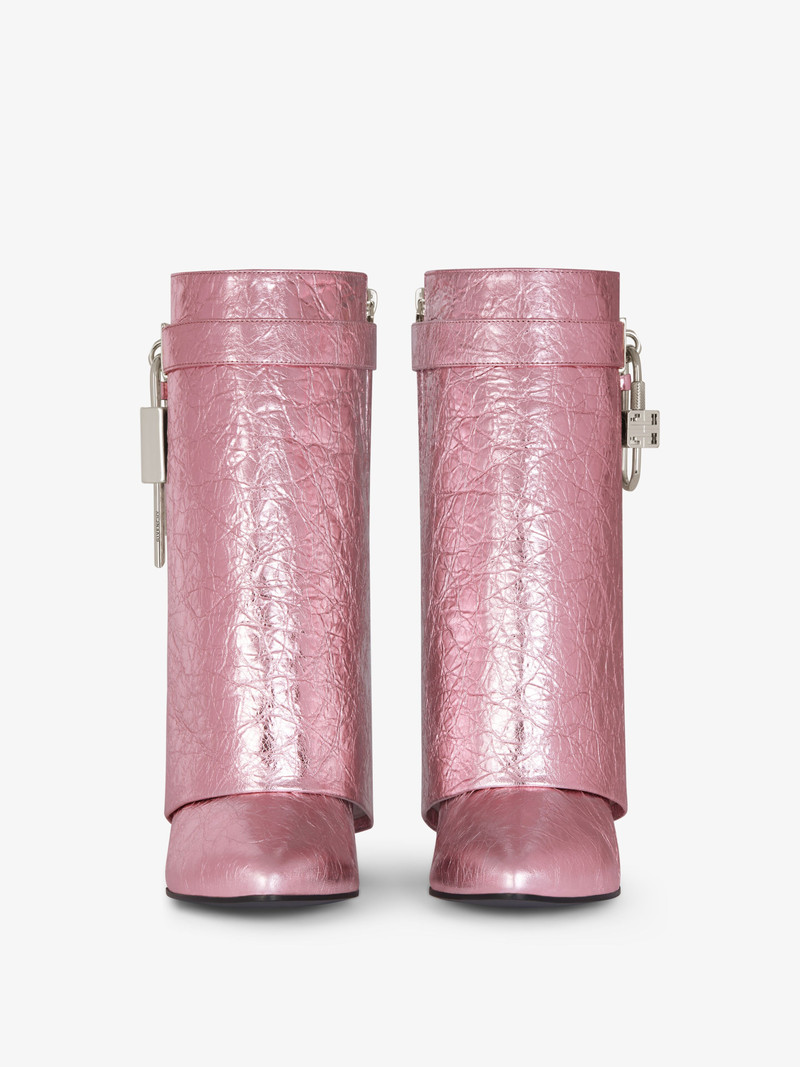 Givenchy SHARK LOCK ANKLE BOOTS IN LAMINATED LEATHER outlook