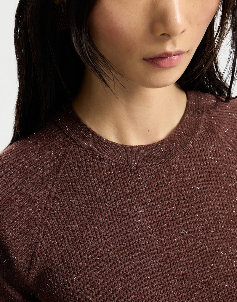Sparkling cashmere lightweight rib sweater 4