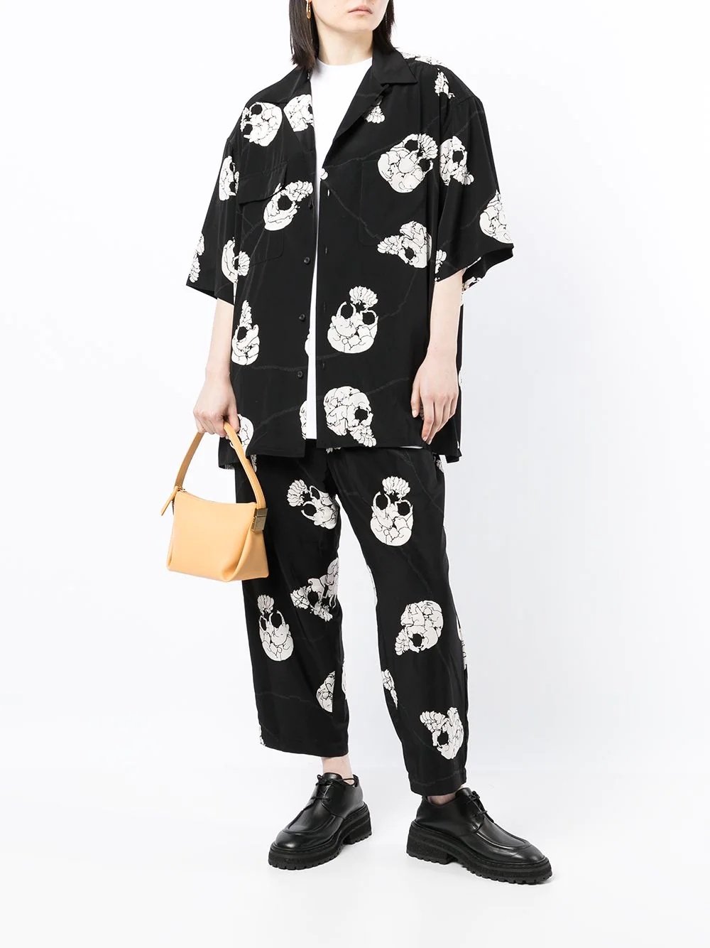 skull-print tapered trousers - 2