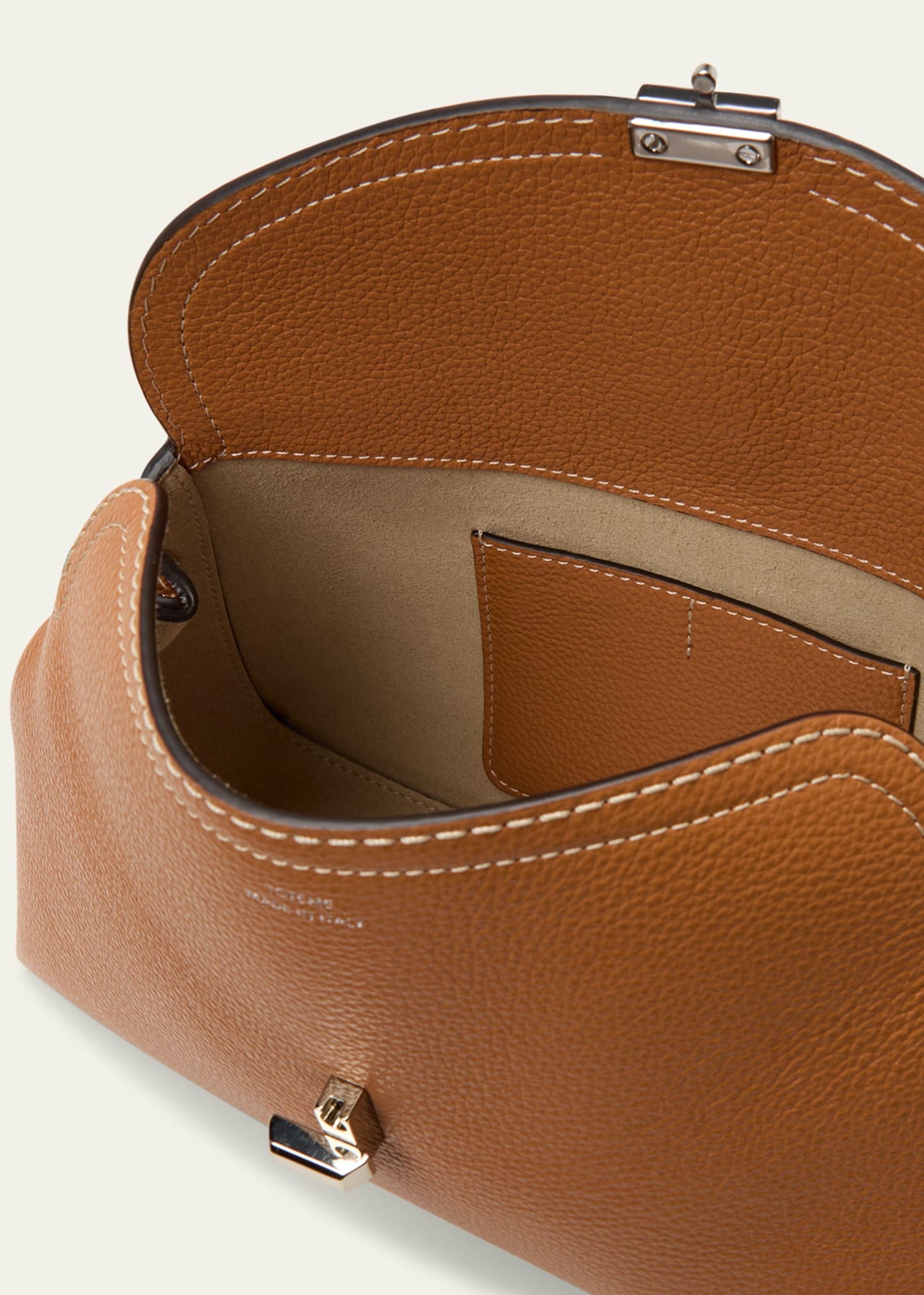 T-Lock Grained Leather Clutch Bag - 4