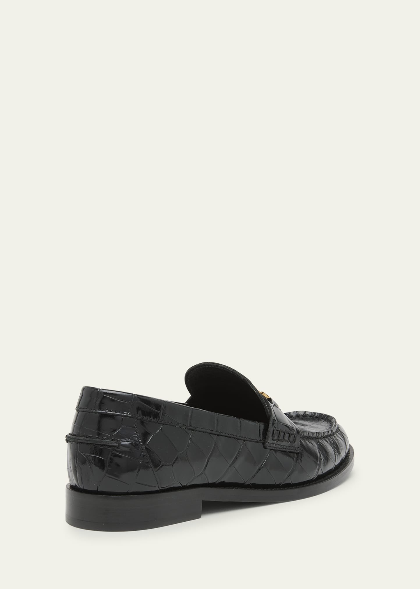 Men's Croc-Effect Medusa Coin Bit Loafers - 4