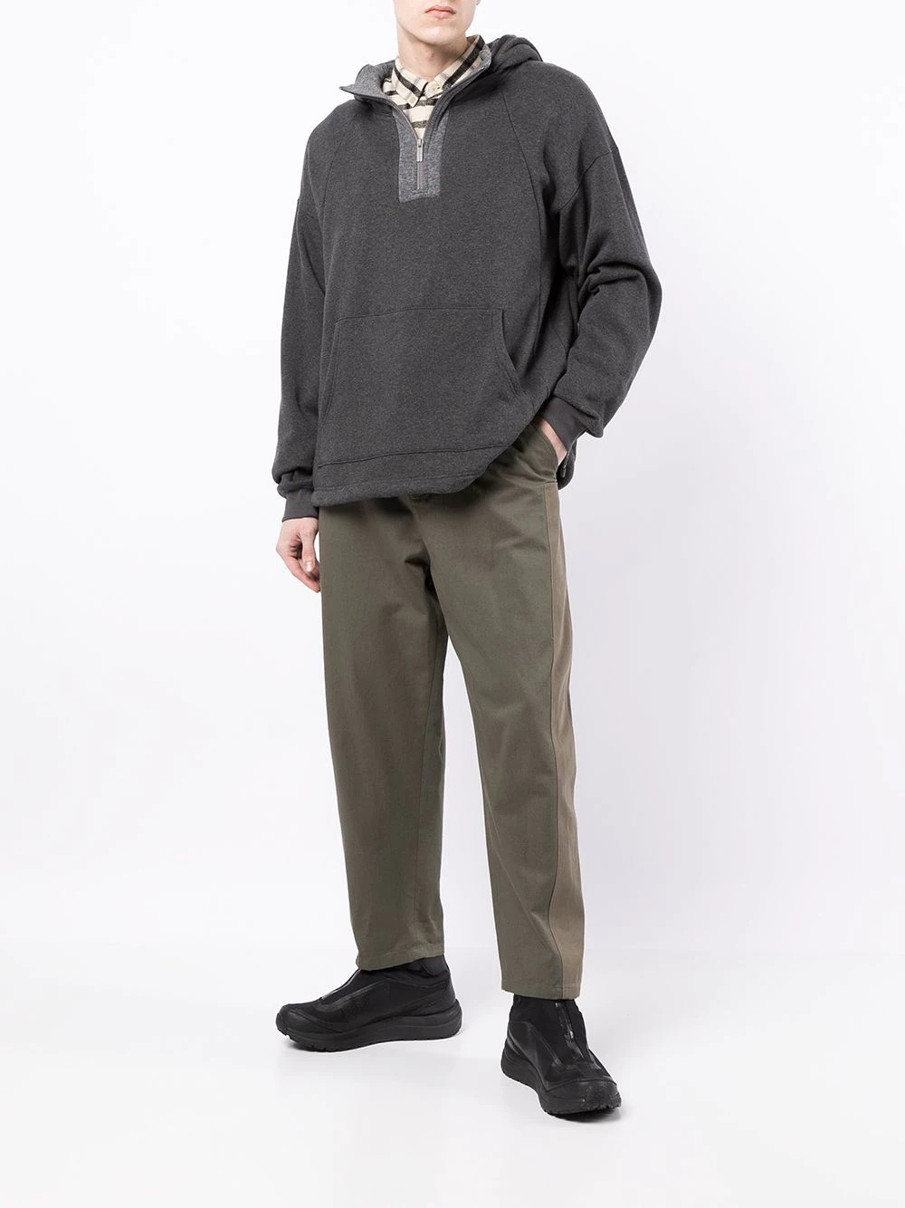 pullover layered hoodie - 2