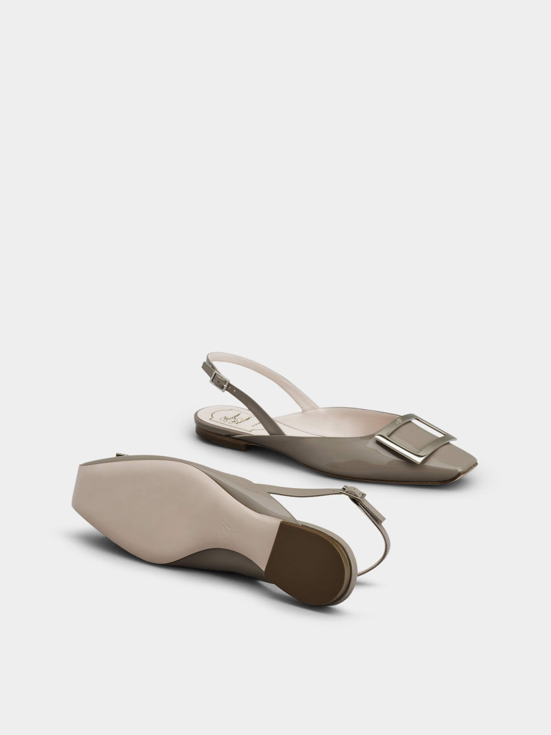 Trompette Metal Buckle Slingback Ballerinas in Patent Leather 6