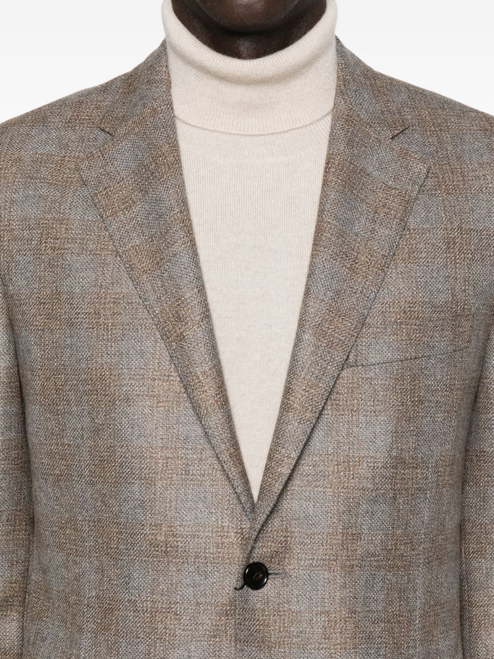 checked two-button jacket - 5