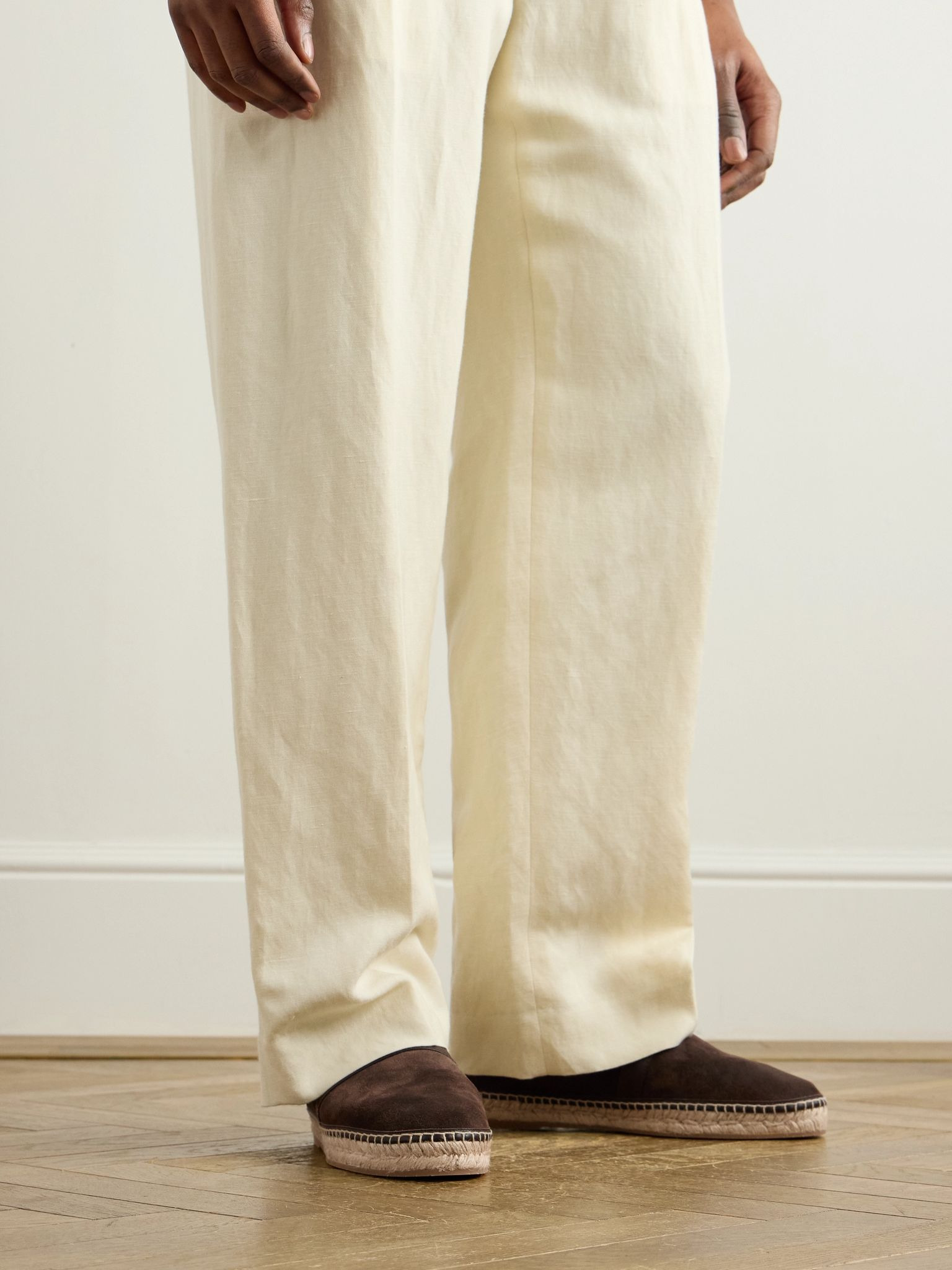 Nerano Leather-Trimmed Suede Espadrilles Brown - 2