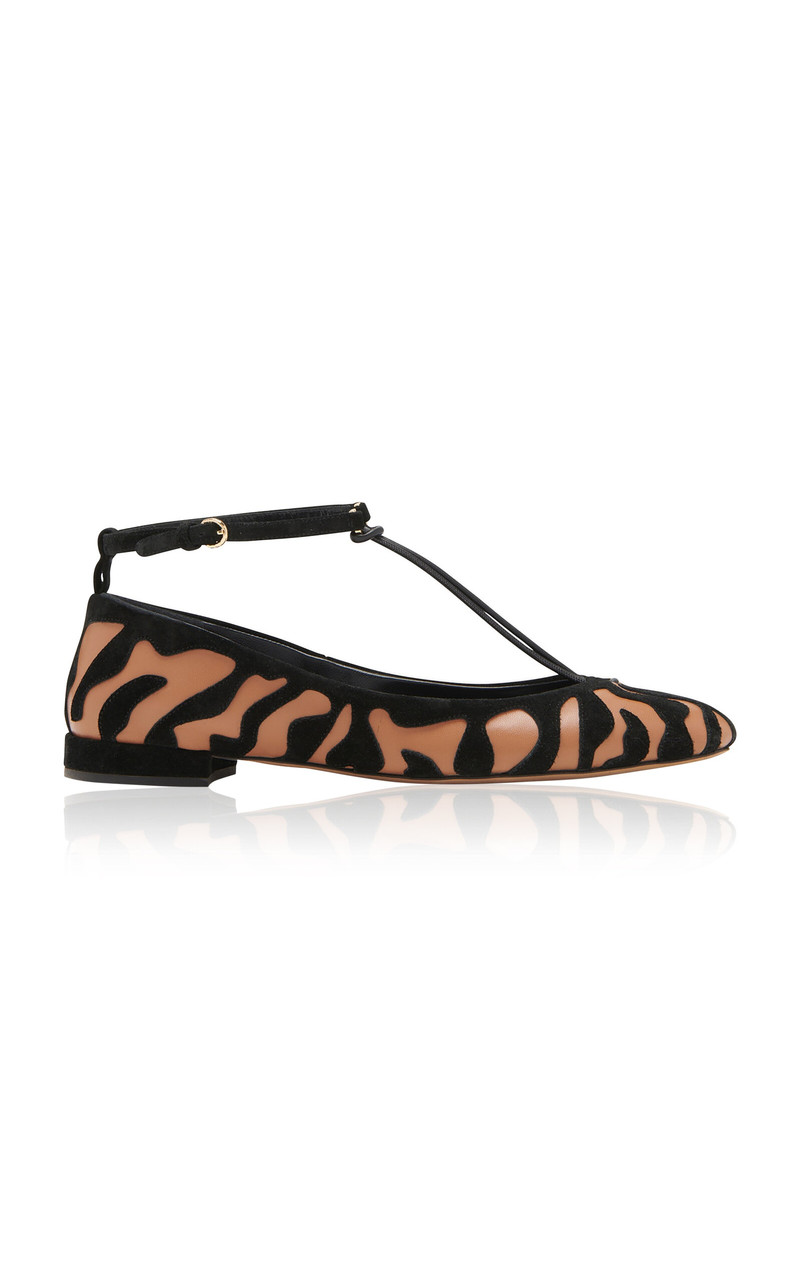 Polline T-Strap Leather Flats animal - 1