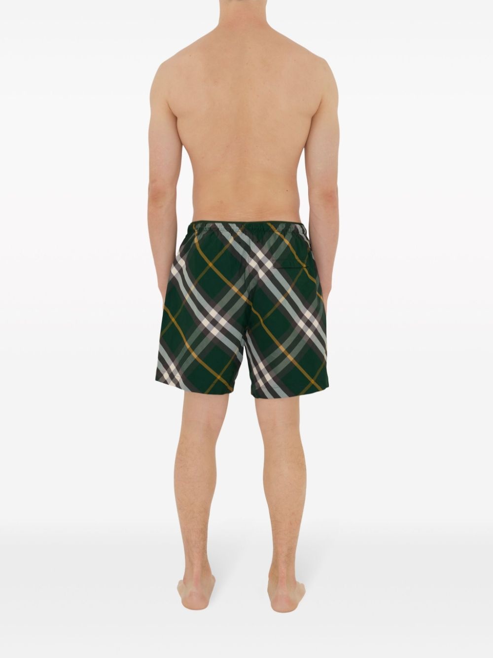checkered twill swim shorts - 6