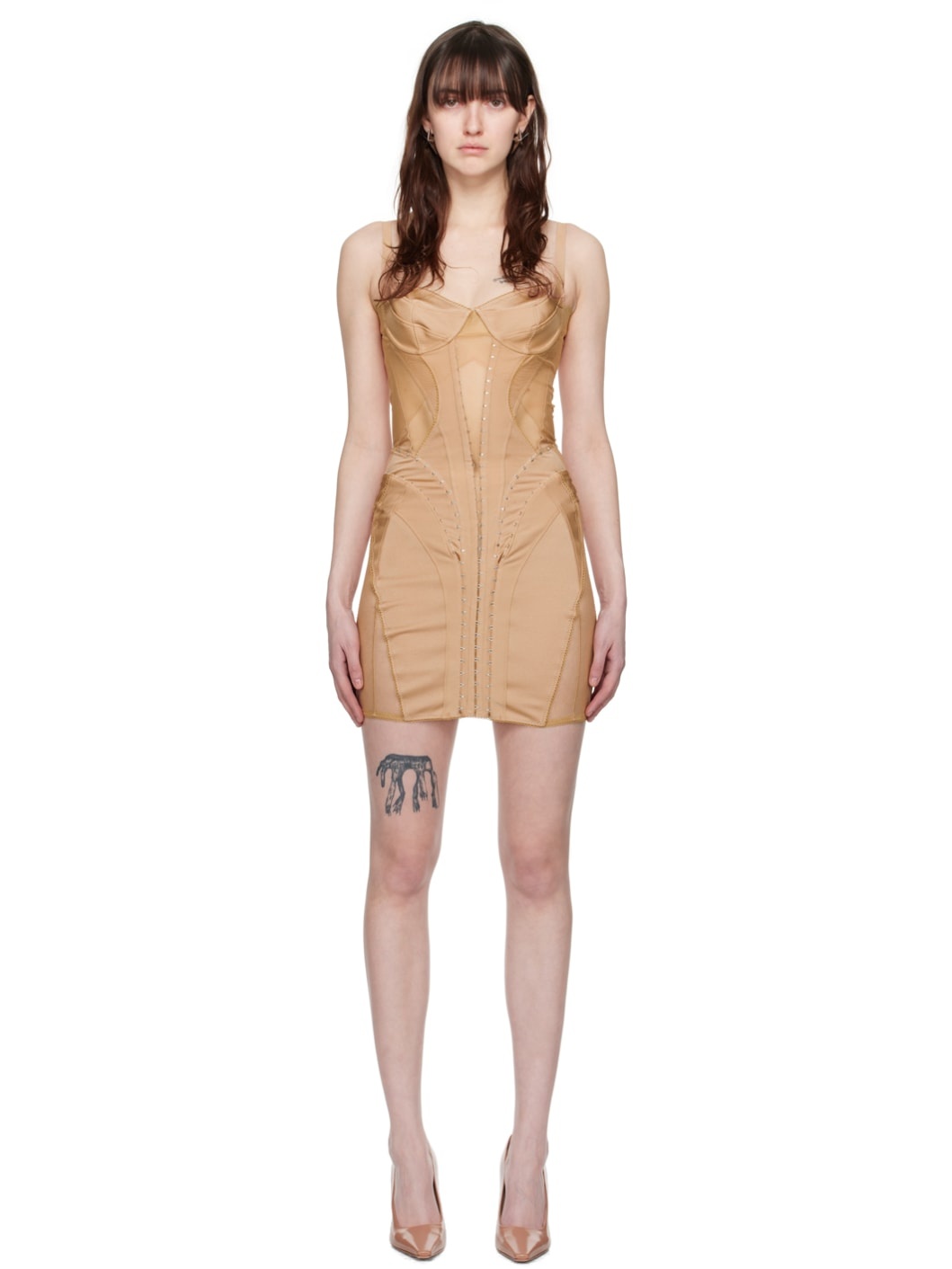 Tan Corset Minidress - 1