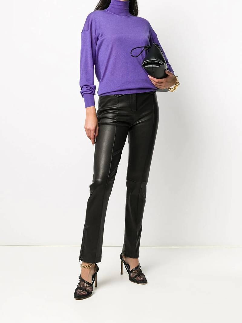 TOM FORD leather skinny-leg jeans outlook