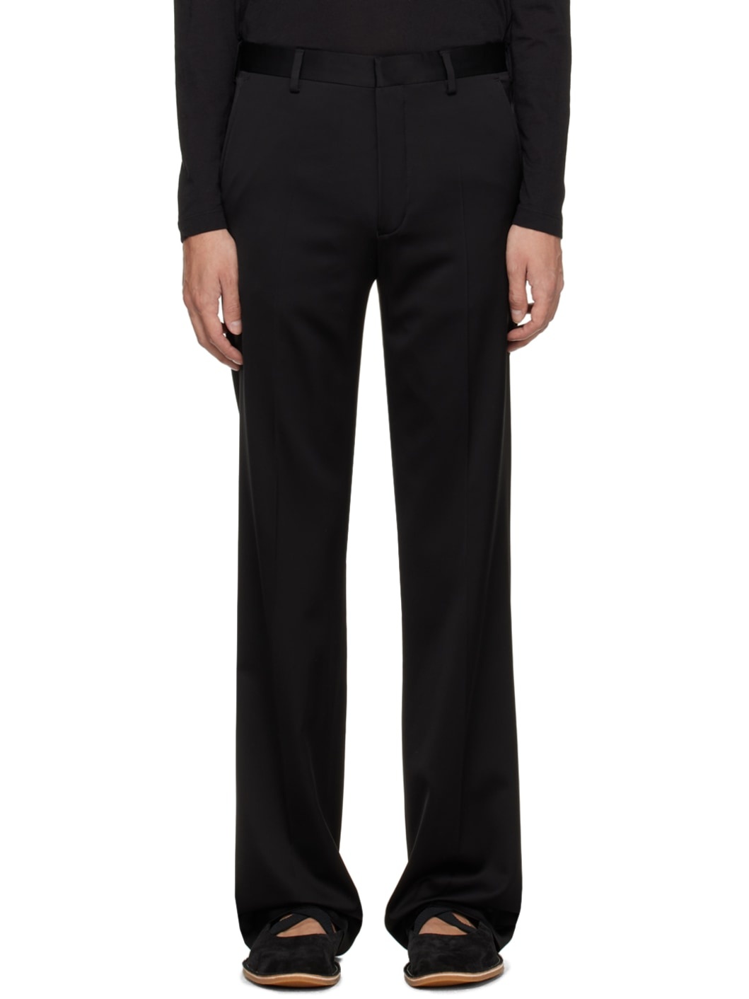 Black Creased Trousers - 1