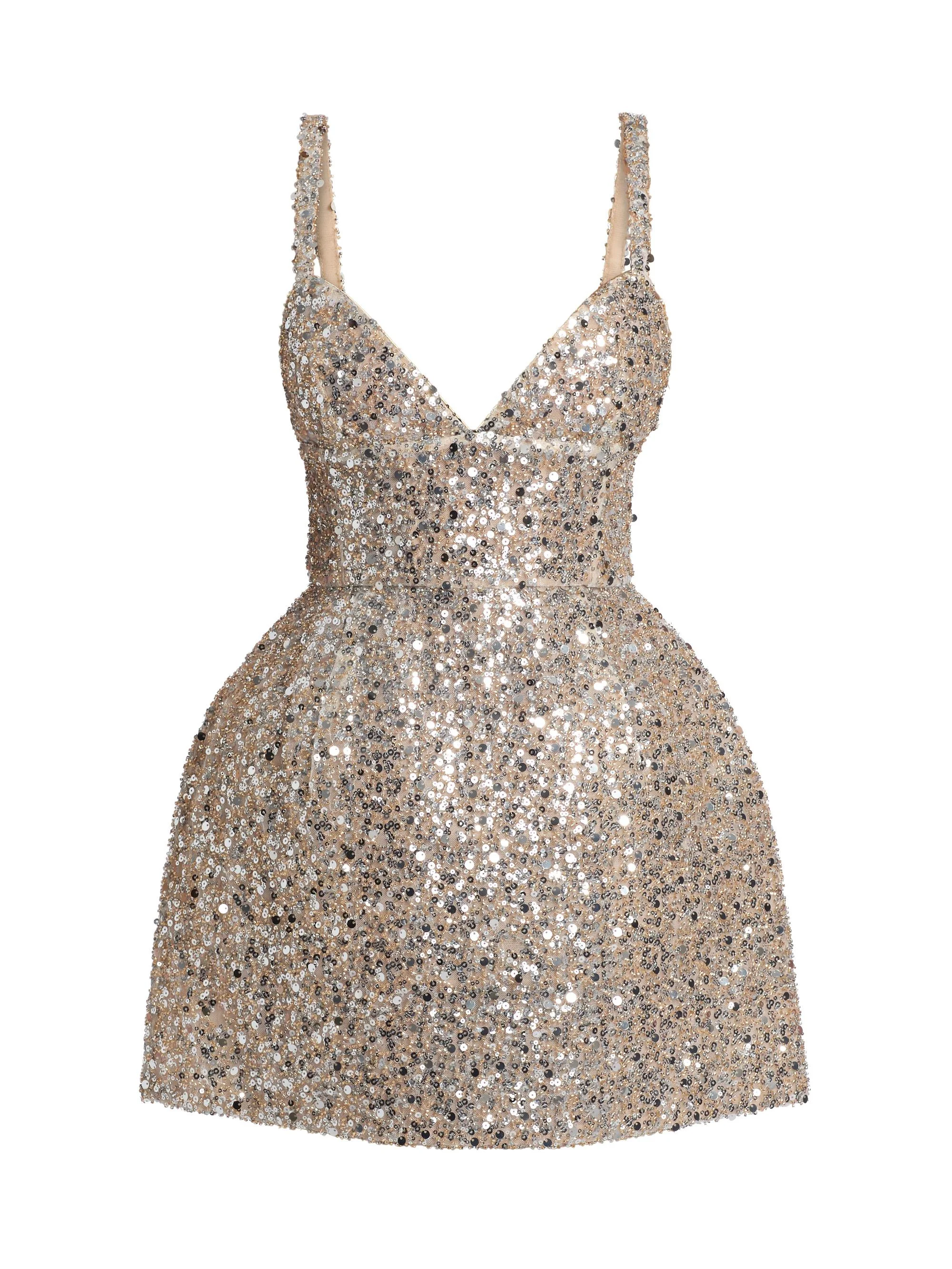 Women's Tessa V-Neck Minidress - Silver - 1
