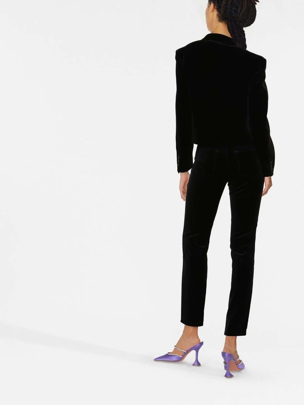 single-breasted cropped blazer - 4