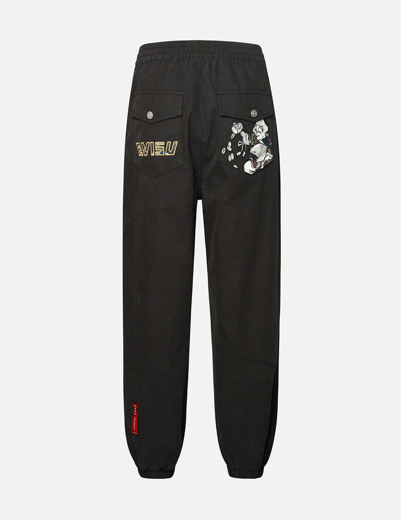 EVISU DAIKOKUTEN AND LOGO EMBROIDERY WITH BROCADE APPLIQUÉ LOOSE FIT JOGGER PANTS outlook
