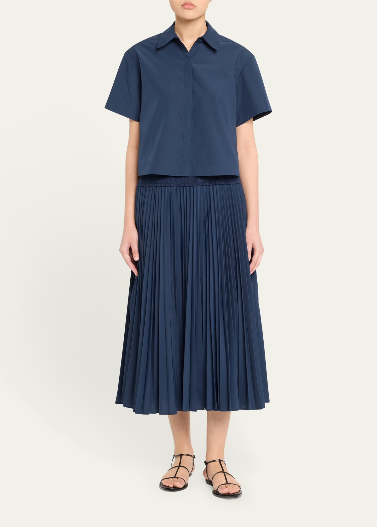 Bernie Pleated Short-Sleeve Shirt - 2