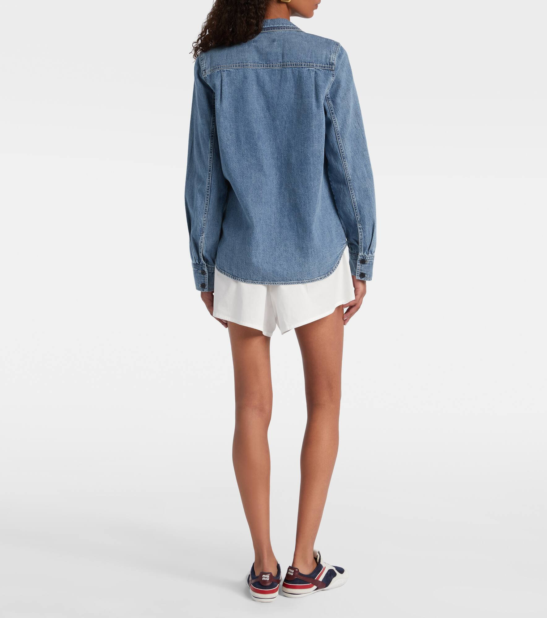 Low Collar denim shirt - 3
