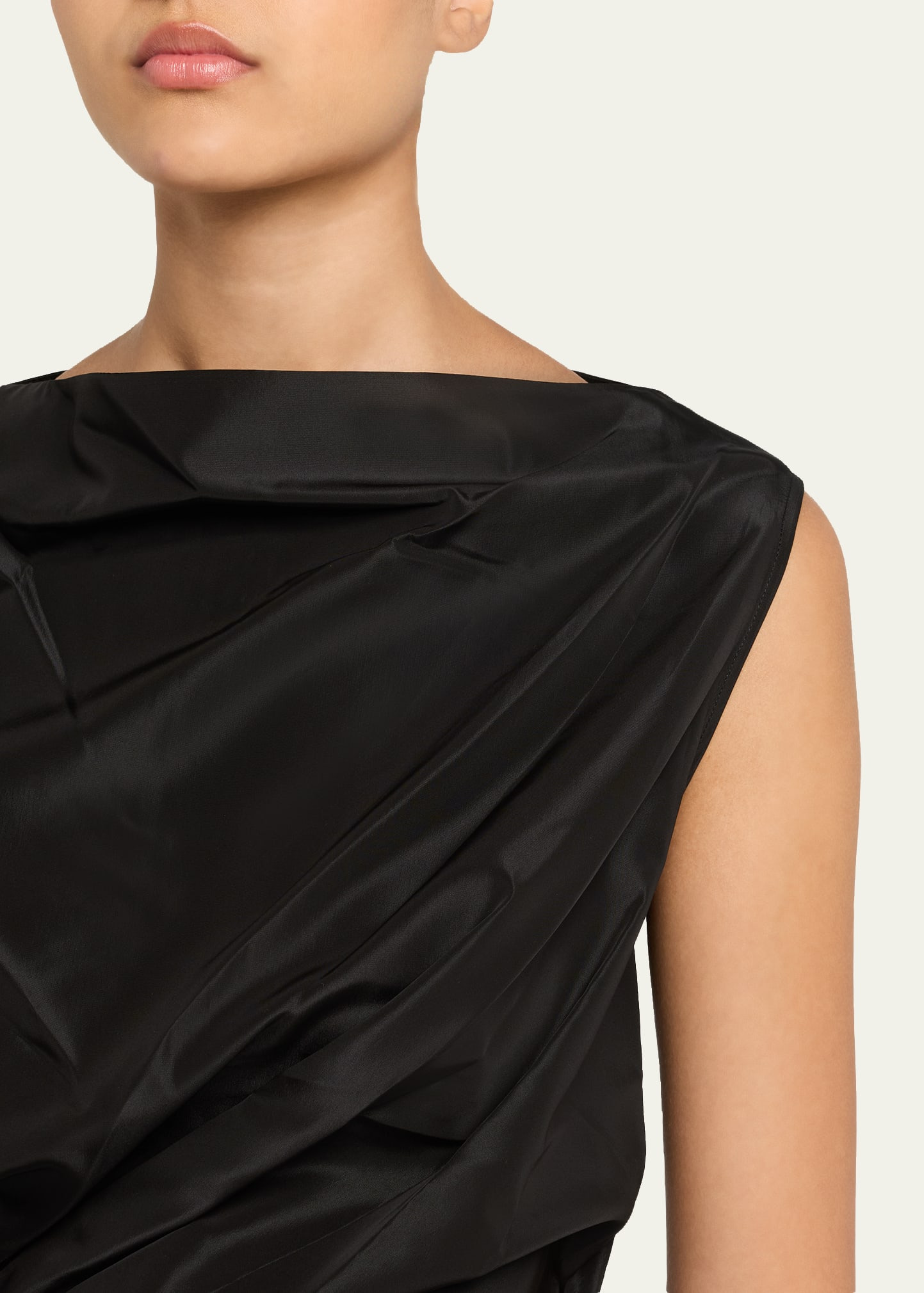Sleeveless Draped Peplum Top - 5