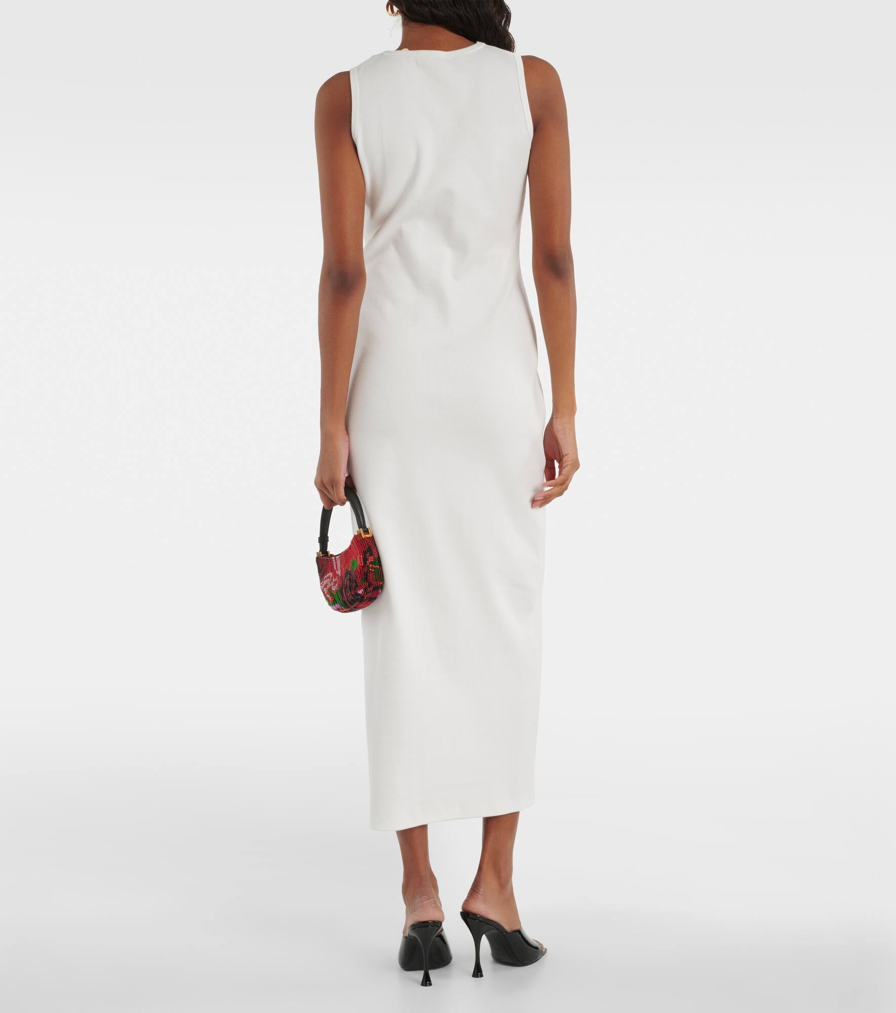 Crochet-trimmed cotton midi dress - 3