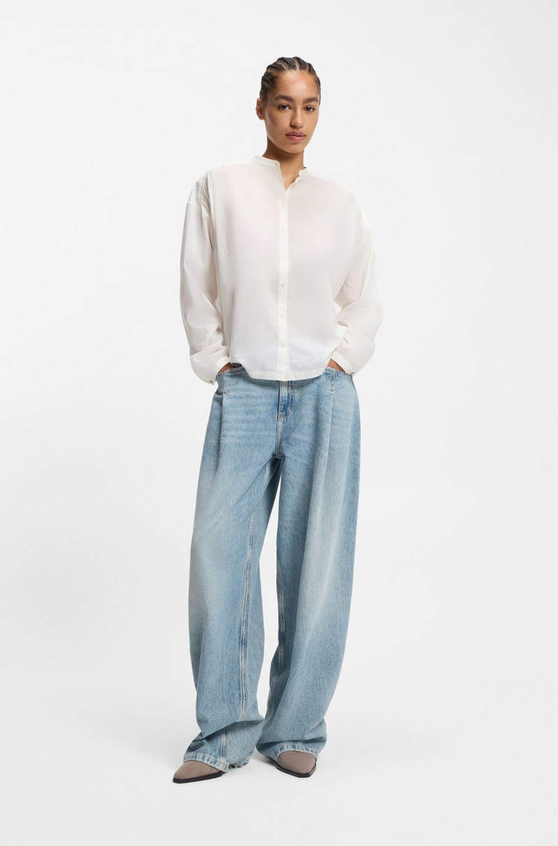 BOSS RELAXED-FIT BLOUSE IN COTTON VOILE outlook