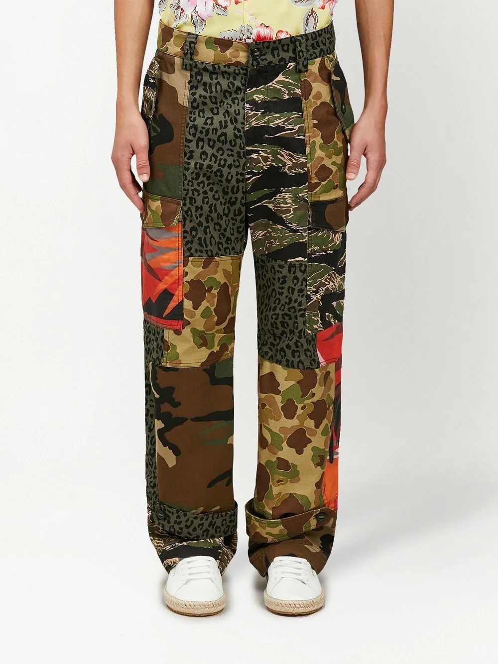 mix-print cargo trousers - 3