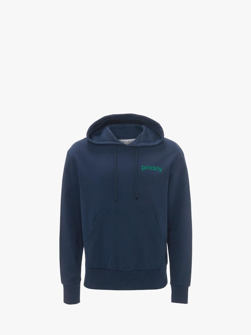 PRICKLY SLOGAN BACK PRINT HOODIE - 1