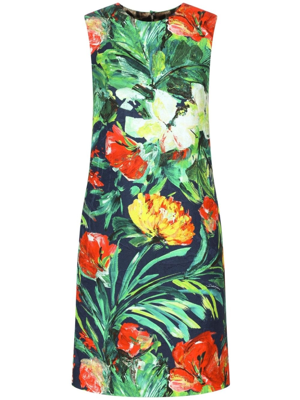 Bloom-print midi dress - 1