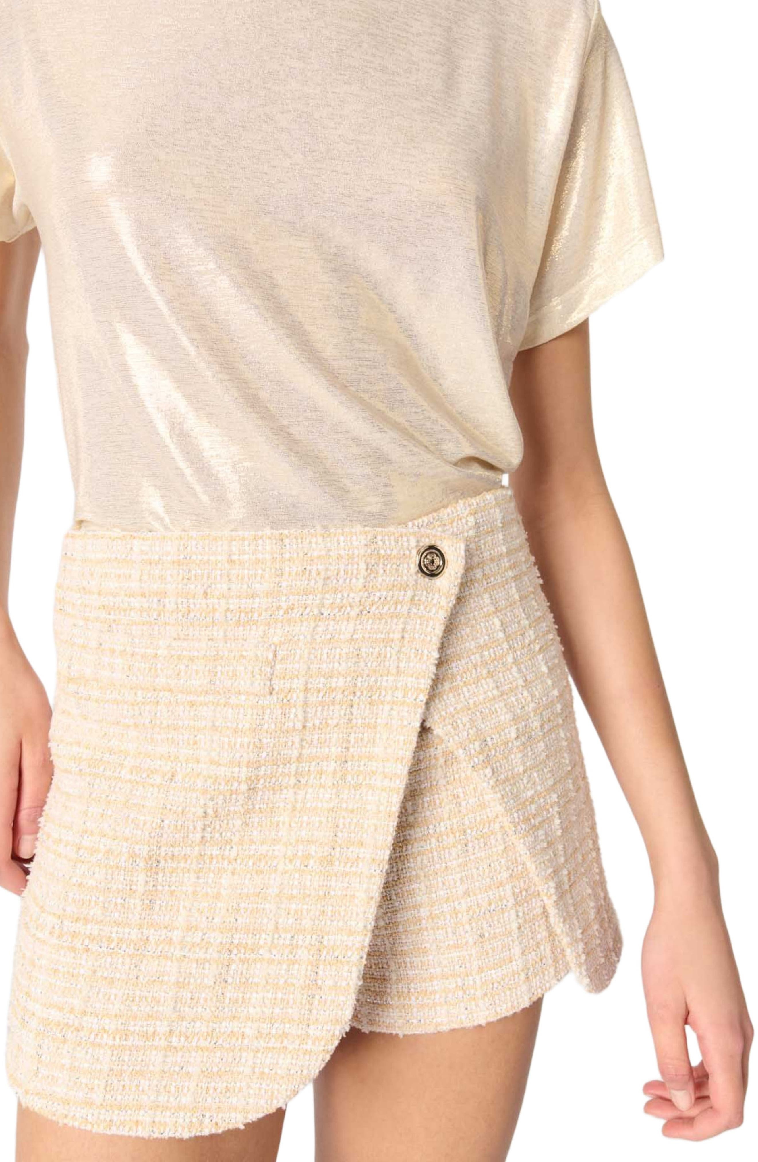 maje Layered tweed skort in Beige at Nordstrom - 6