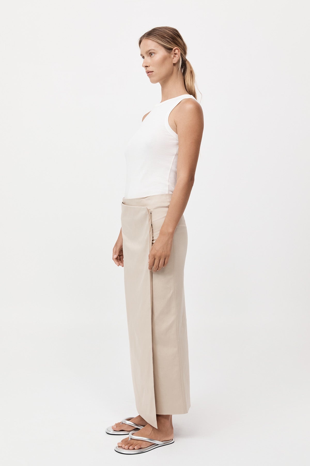 Column Wrap Skirt - Champagne - 4
