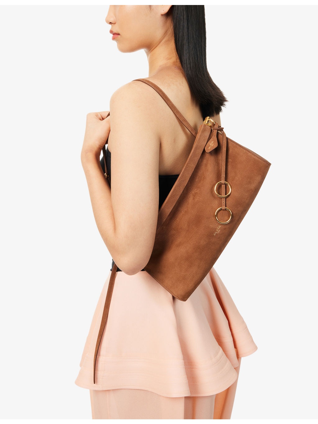 East West Magnetic-Frame Leather Shoulder Bag - 2
