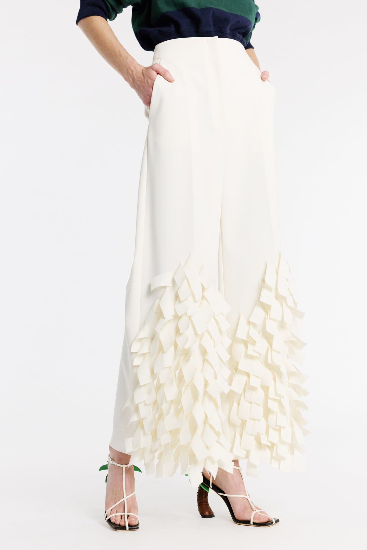 CULOTTES WITH RECTANGLE DETAIL IVORY - 6