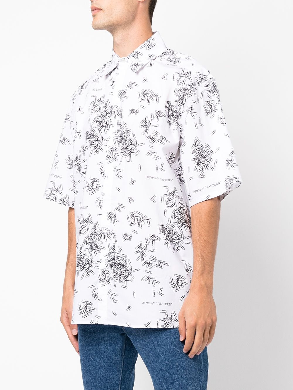 paperclip-print cotton shirt - 3