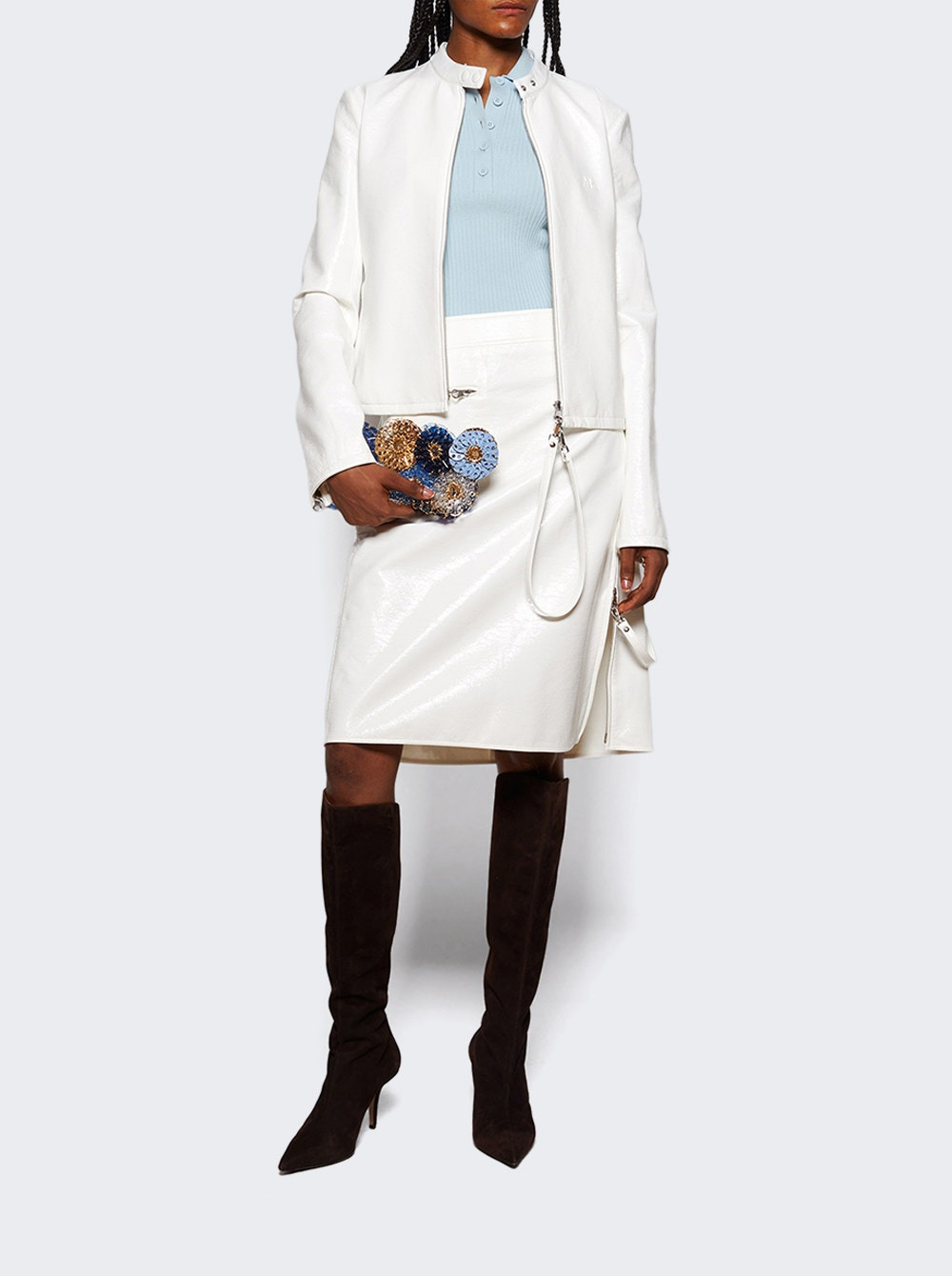City Vinyl Biker Jacket Heritage White - 5