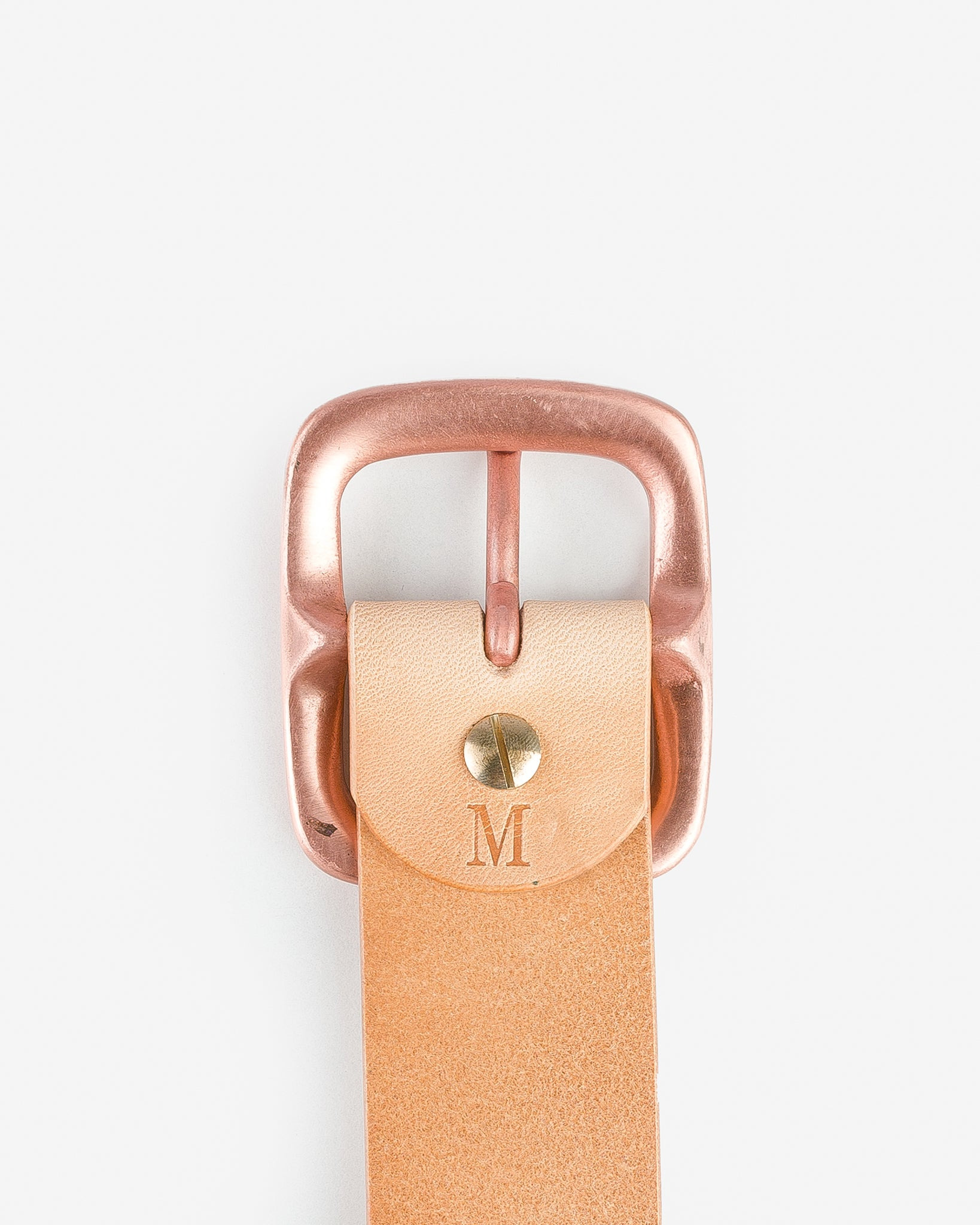 OGL-BELT-COP-NAT OGL Single Prong Copper Garrison Buckle Leather Belt - Natural - 3