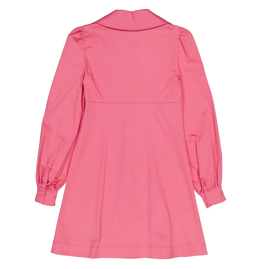 Moschino Ladies Fuschia Teddy Buttons Cotton Viscose Satin Dress - 2