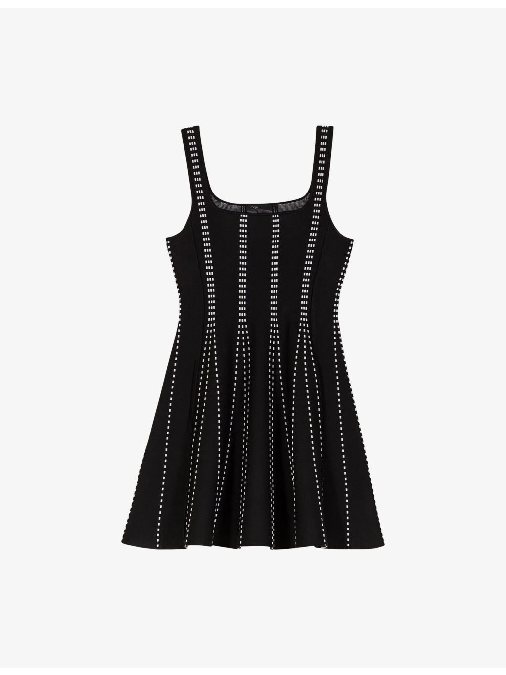 Striped Jacquard Knitted Mini Dress - 1
