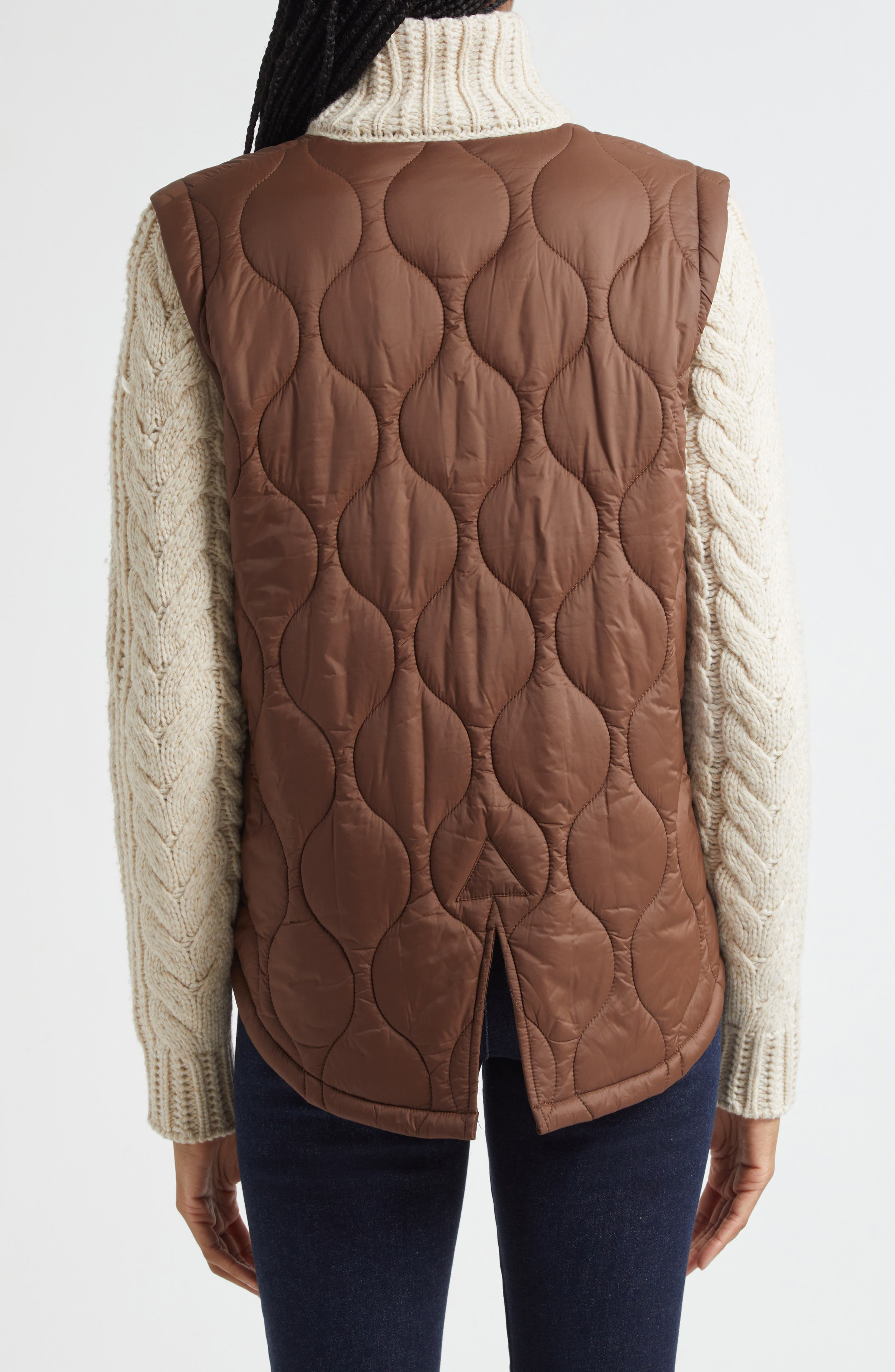 Veronica Beard Patra Quilted Mixed Media Wool Blend Jacket in Mocha Heathered Sand at Nordstrom - 2